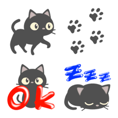 [LINE絵文字] 会話で使おう！可愛い♡黒猫の絵文字の画像