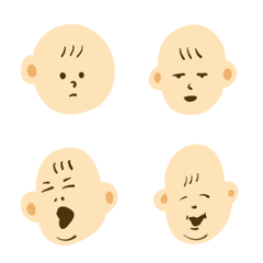 [LINE絵文字] 複雑な表情の赤ちゃん絵文字の画像
