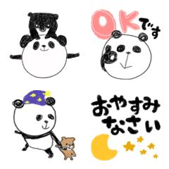 [LINE絵文字] 【絵文字】ゆるっと敬語らくがきパンダの画像