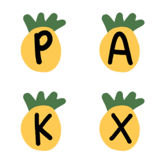 [LINE絵文字] Pineapple (A-Z) Emoji cuteの画像