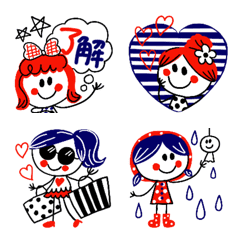 [LINE絵文字] スマイルgirls‼︎♡トリコロール♡の画像