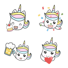 [LINE絵文字] Unicorn Jija Celebration Emojiの画像