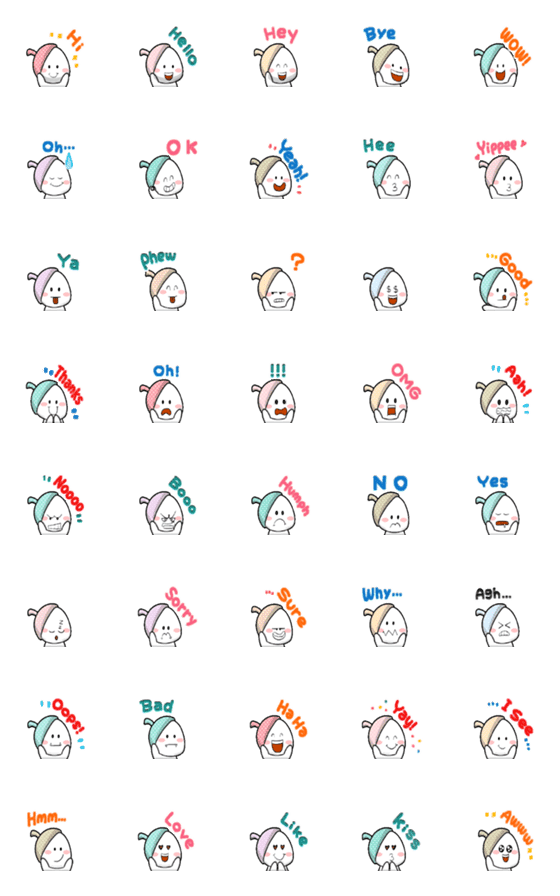 [LINE絵文字]Cute Acorn head emojiの画像一覧