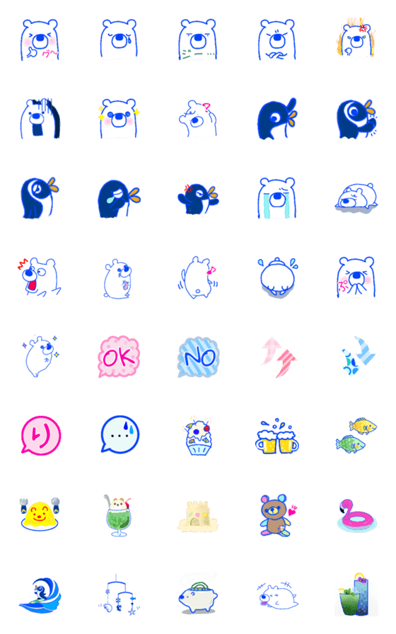 [LINE絵文字]シロクマくんとペンペン♡よく使うの画像一覧