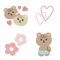 [LINE絵文字] ♡なかよしクマちゃん♡の画像