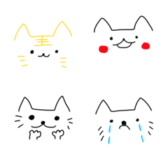 [LINE絵文字] 白黒ネコときどきカラフルの画像