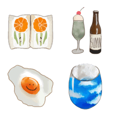 [LINE絵文字] 夏カフェ絵文字の画像