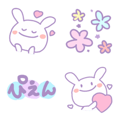 [LINE絵文字] ふわうさ♡かわいい絵文字ちゃんの画像