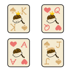 [LINE絵文字] Little Can-Playing Cards (Spade ＆ Heart)の画像