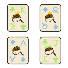 [LINE絵文字] Little Can-Playing Cards (Club＆Diamond)の画像