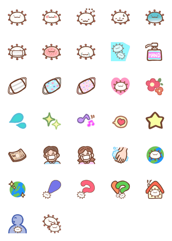 [LINE絵文字]コロナさん絵文字の画像一覧