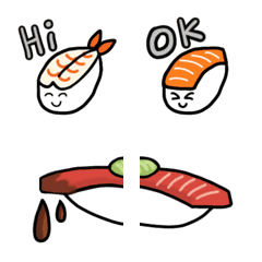 [LINE絵文字] Talking Sushi Emoji (Eng)の画像
