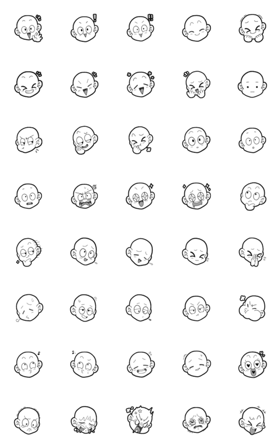 [LINE絵文字]漫画表情絵文字の画像一覧
