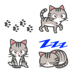 [LINE絵文字] 会話で使おう！可愛い♡キジトラ猫絵文字の画像