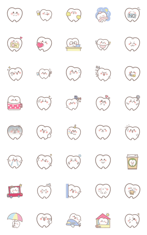[LINE絵文字]Cute tooth baby-by wantingの画像一覧
