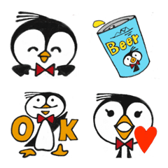 [LINE絵文字] あるペンギンのビールな1日 絵文字の画像