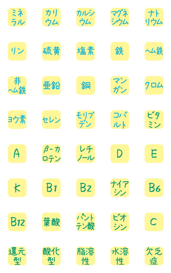 [LINE絵文字]基本の栄養素2の画像一覧