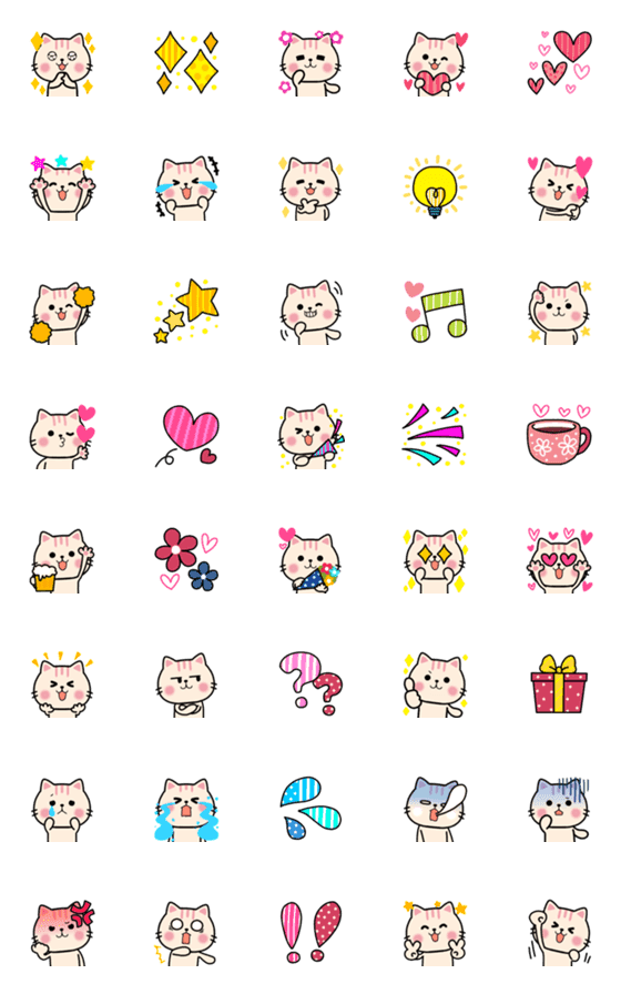 [LINE絵文字]大人ガーリー♥️猫ネクニャ絵文字の画像一覧