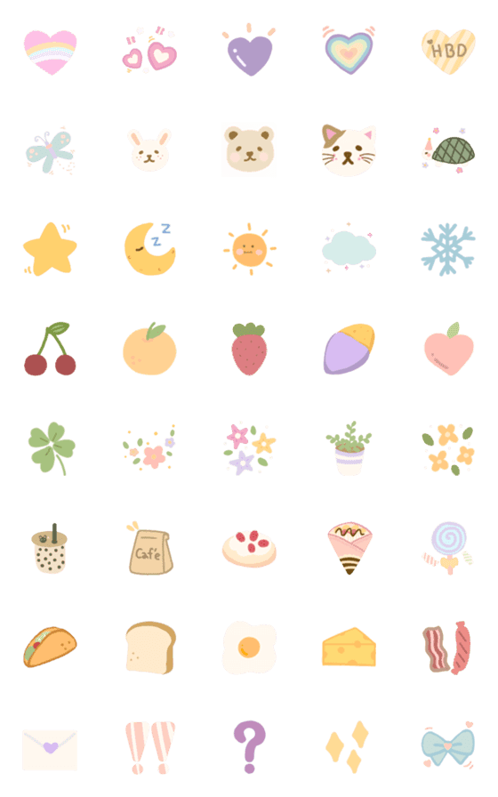 [LINE絵文字]Sweet Pastel emojiの画像一覧