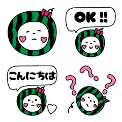 [LINE絵文字] すいかちゃんの吹き出し絵文字01の画像