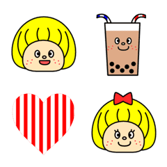 [LINE絵文字] マッシュルームヘアのカップルの画像