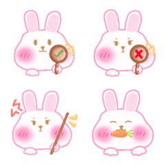 [LINE絵文字] Cutie emoji : Chubby rabbit funnyの画像