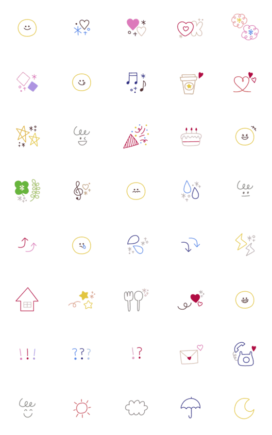 [LINE絵文字]シンプル◎ゆる絵文字(4)の画像一覧