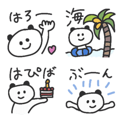 [LINE絵文字] ぱんだのメッセージ絵文字、ちょい夏の画像