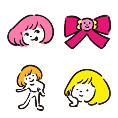 [LINE絵文字] カラフル女の子の毎日楽しい絵文字の画像