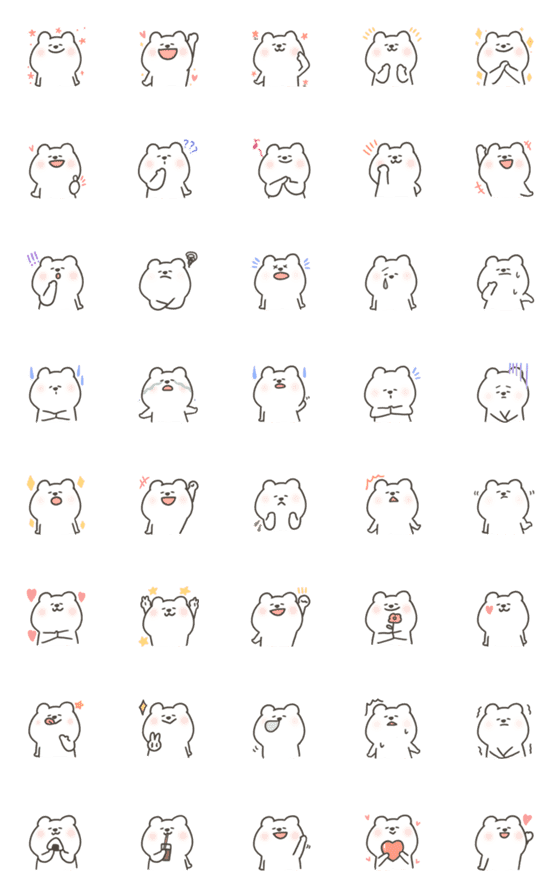 [LINE絵文字]使える★タレ目の白クマの画像一覧