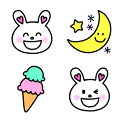 [LINE絵文字] ◆使いやすい♪うさぎ＆いろいろ絵文字◆の画像