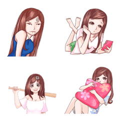 [LINE絵文字] Emoji, Yoko Cute girlの画像