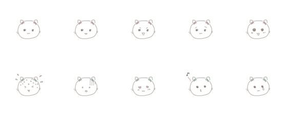 [LINE絵文字]ゆるくてかわいい白猫絵文字の画像一覧