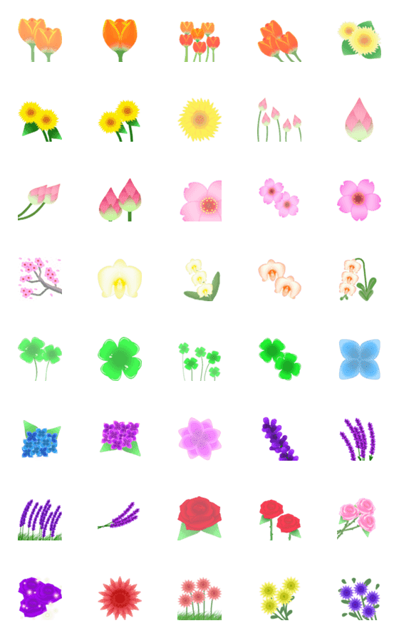 [LINE絵文字]color of flowersの画像一覧