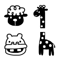 [LINE絵文字] モノクロな動物の画像