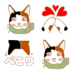 [LINE絵文字] 三毛猫の〈ミッケさん〉絵文字の画像