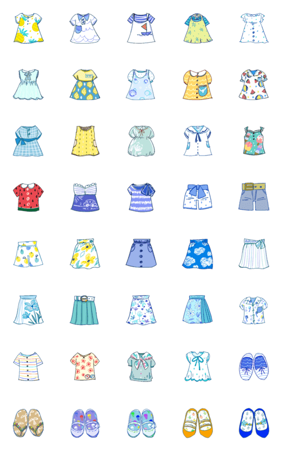 [LINE絵文字]summer wearsの画像一覧