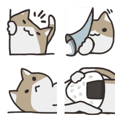 [LINE絵文字] 白茶ハチワレ猫（フチから覗く）の画像