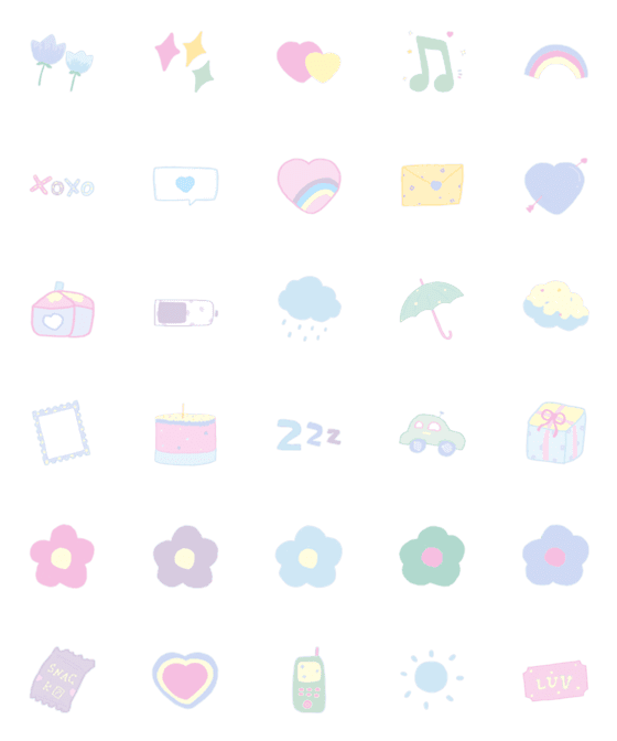 [LINE絵文字]everyday pastelの画像一覧