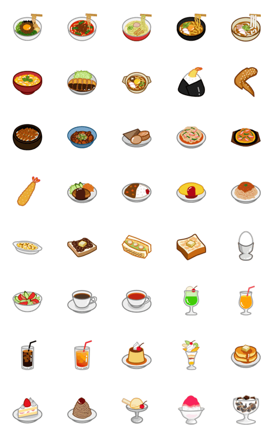 [LINE絵文字]名古屋めし＆喫茶店グルメ絵文字の画像一覧