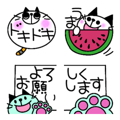 [LINE絵文字] カラフルなネコちゃんの絵文字2の画像