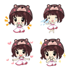 [LINE絵文字] Snow japan girl Emojiの画像