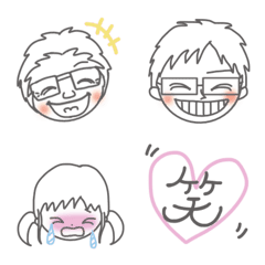 [LINE絵文字] シンプル絵文字 〜とある一家〜の画像