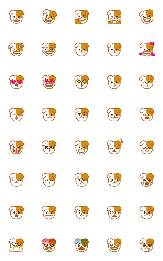 [LINE絵文字]My Dog Basic Emojiの画像一覧