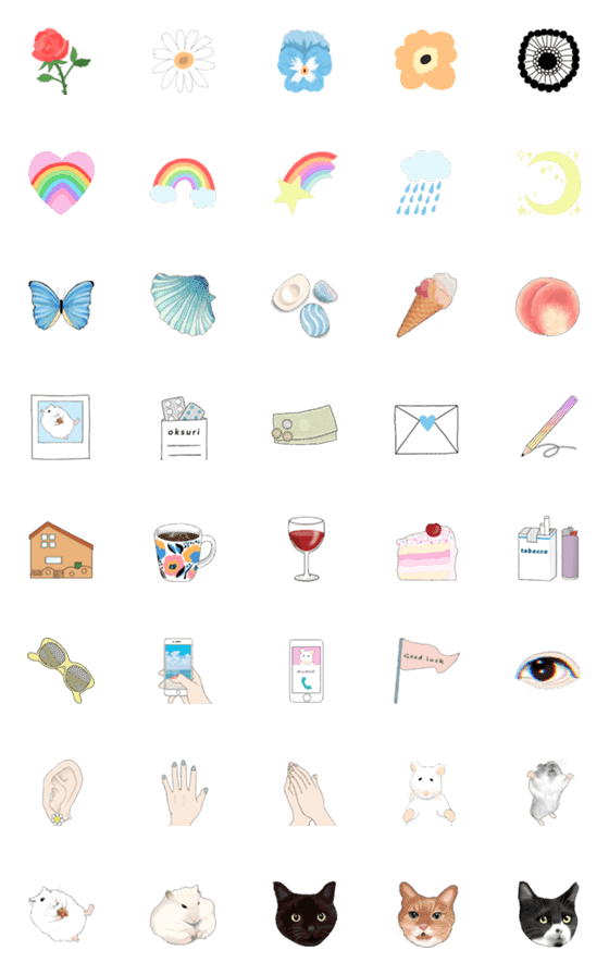 [LINE絵文字]ゴチャ混ぜPOPの画像一覧