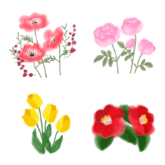 [LINE絵文字] 水彩のお花の画像