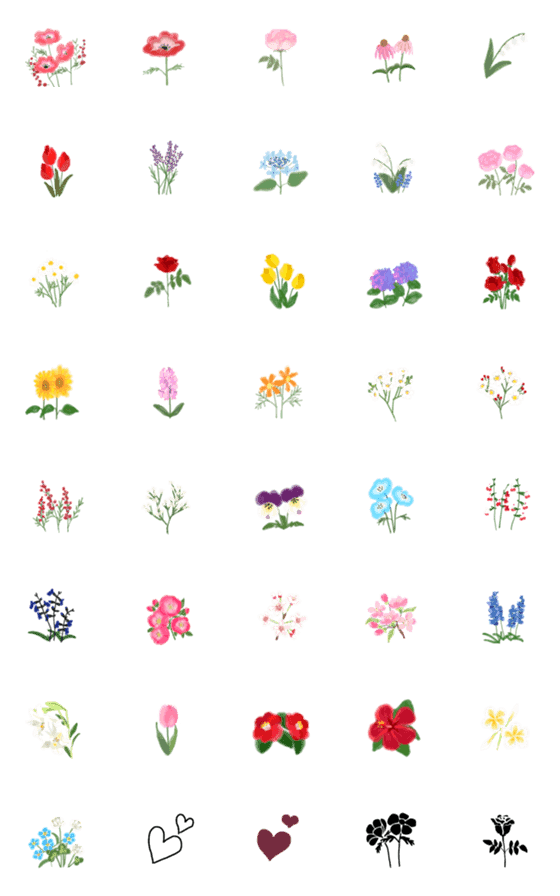 [LINE絵文字]水彩のお花の画像一覧