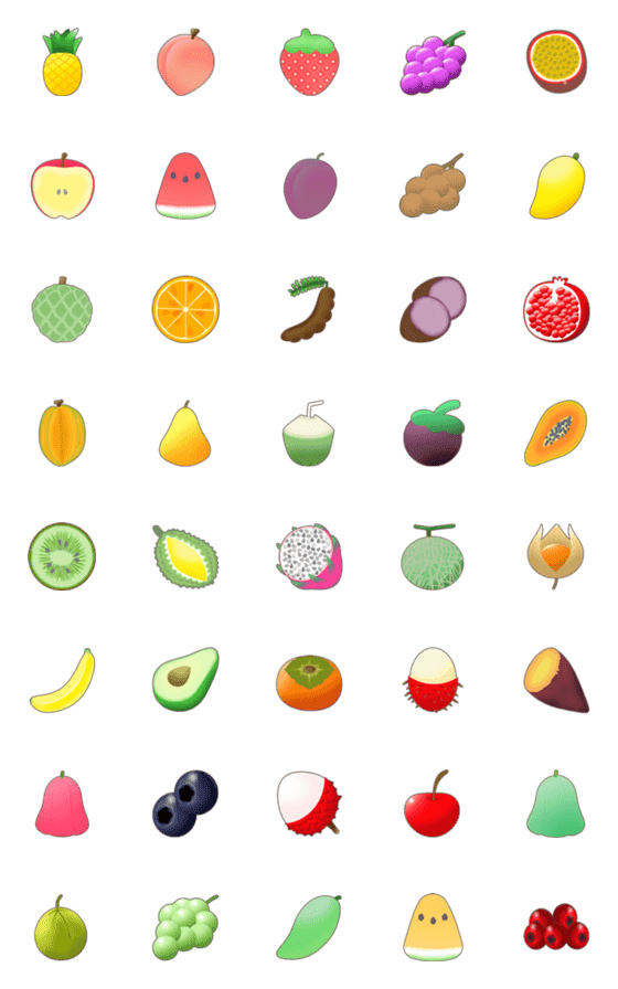 [LINE絵文字]Funny Fruitsの画像一覧