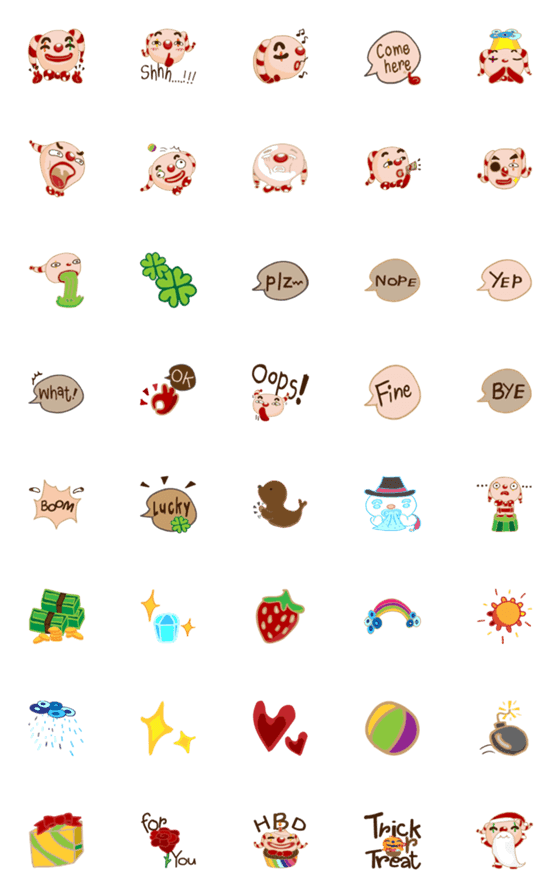 [LINE絵文字]Mr.ClownRabbit emojiの画像一覧
