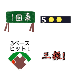 [LINE絵文字] 野球中継3 絵文字の画像